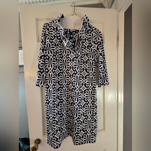 Gretchen Scott Designs Navy and White Floral Dress